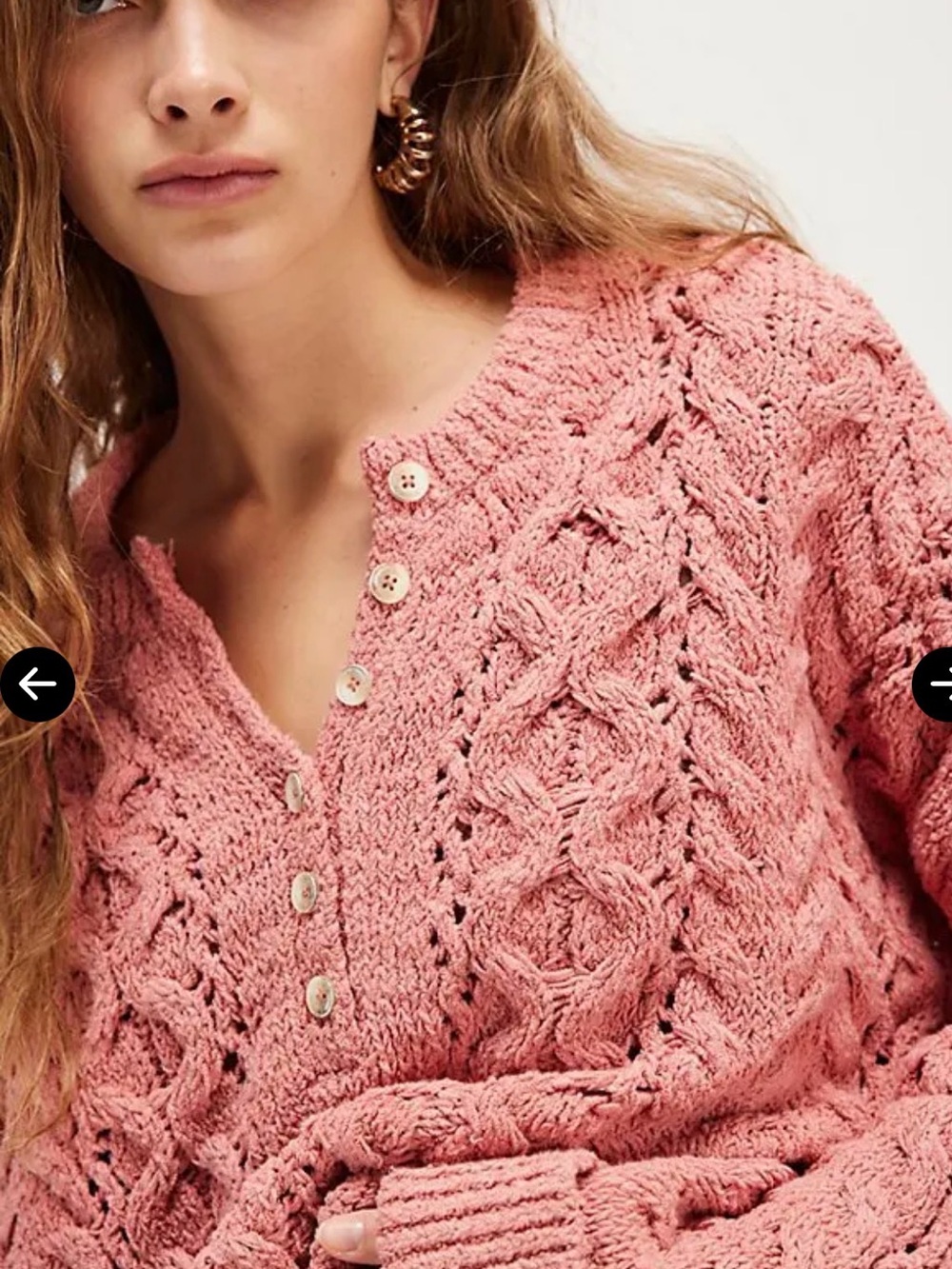 Free People Polly Cable knit Sweater